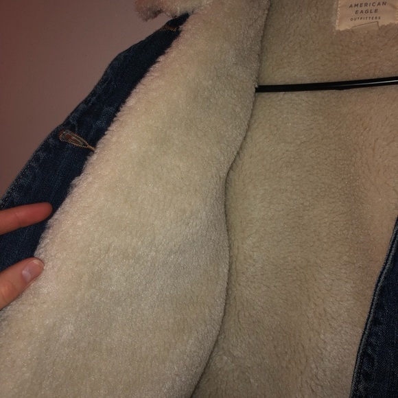 Denim Sheepskin Collared Jacket - Picture 4 of 4
